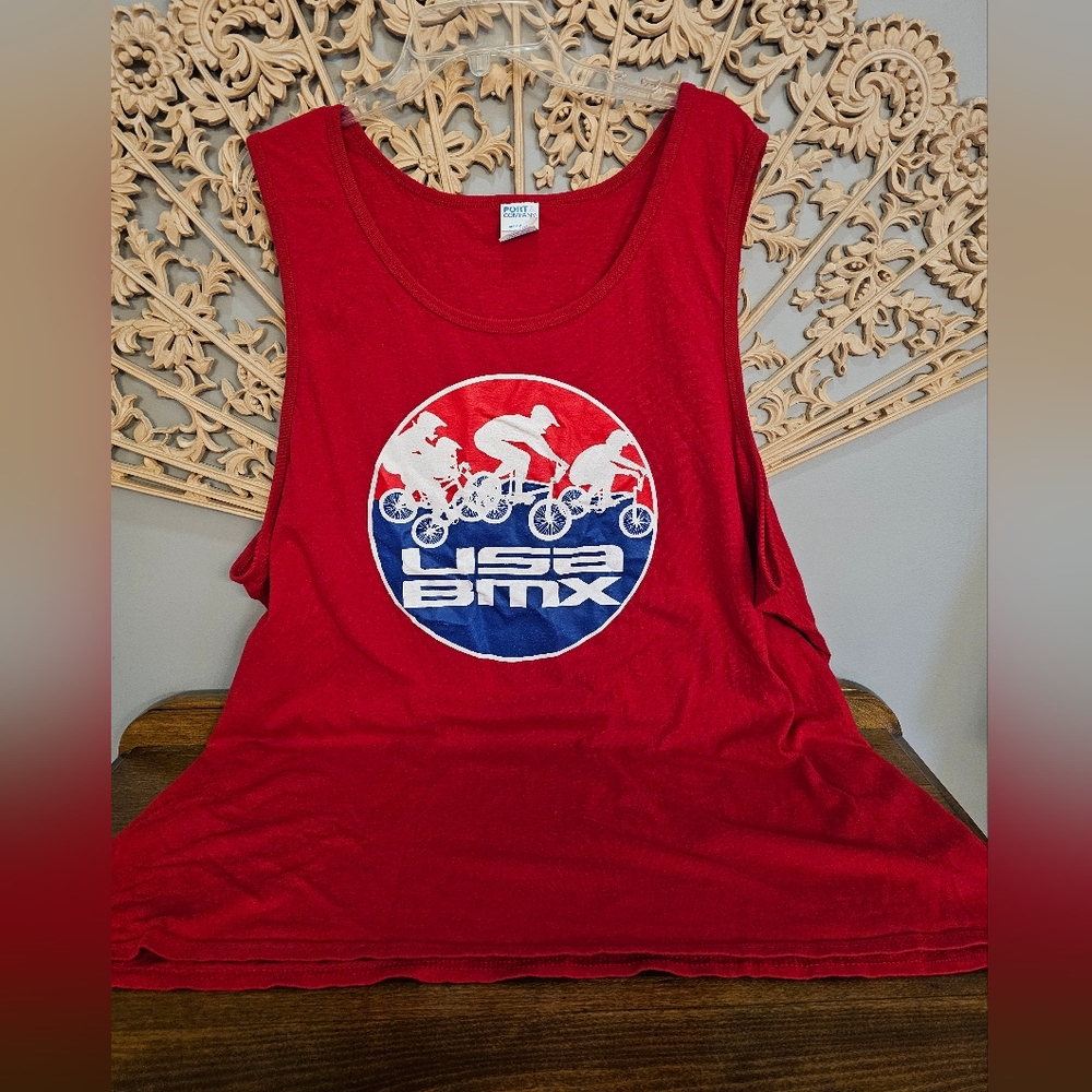 NWOT Red USA BMX Graphic Tank Top 3X
